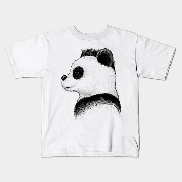 Punk Panda Profile Kids T-Shirt by albertocubatas